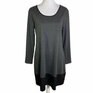 KOKOMARINA Checkered Long Sleeve Knee Length Dress